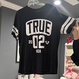 True Religion Black and White Short Sleeve Tee